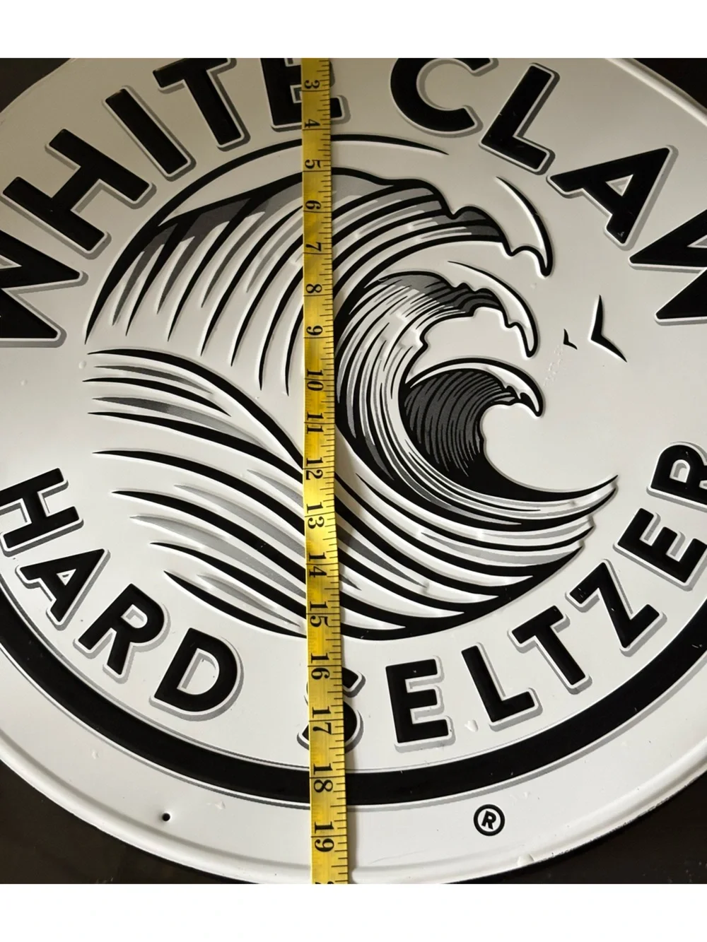 White Claw Hard Seltzer Round Wall Sign - Black & White